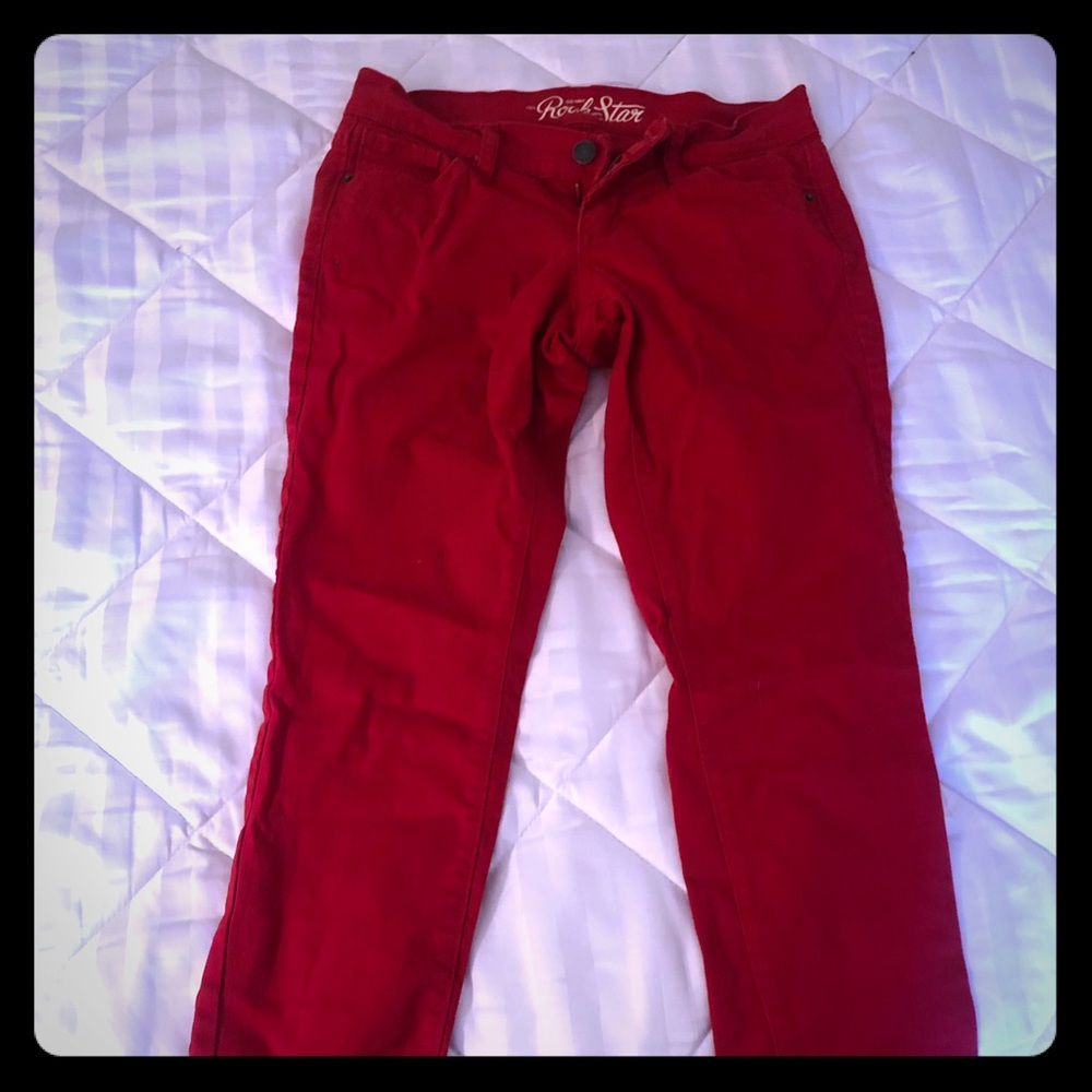 Old Navy Red Rockstar Jeans